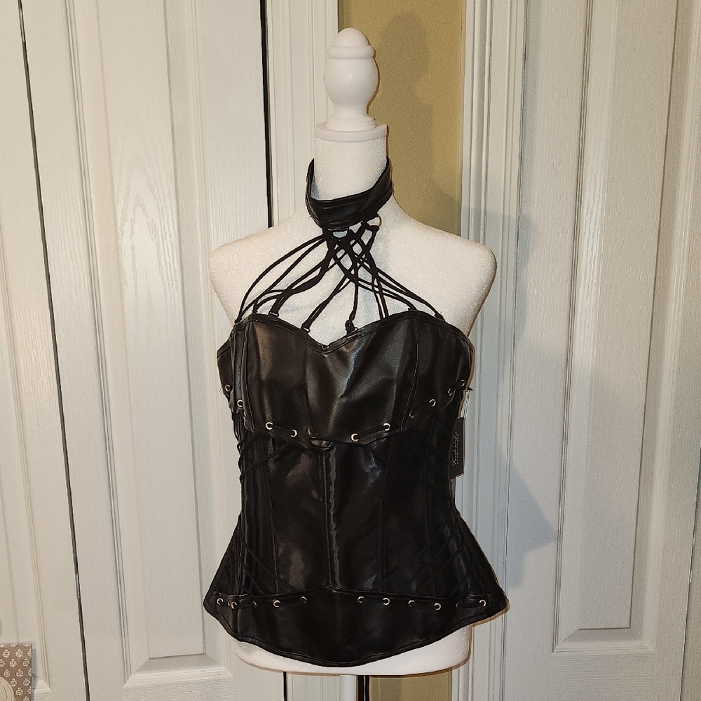 Frederick's of Hollywood Black Halter Bodysuit